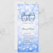 60e verjaardag programma Navy Blue Bokeh Dank u (Voorkant)