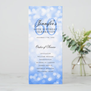 60e verjaardag programma Navy Blue Menu + Dank u