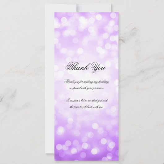 60e Verjaardag Programma Paarse Bokeh Bedankt (Achterkant)