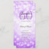 60e Verjaardag Programma Paarse Bokeh Bedankt (Voorkant / Achterkant)