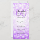 60e Verjaardag Programma Paarse Bokeh Bedankt (Voorkant)