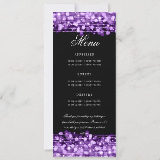 60e Verjaardag Programma Paarse Menu+Dank U (Achterkant)