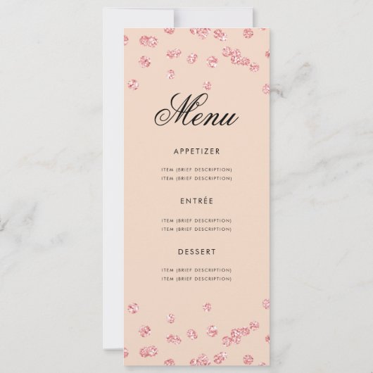 60e verjaardag Programma Roos Gold Glitter Menu Bl (Achterkant)