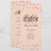 60e verjaardag Programma Roos Gold Glitter Menu Bl (Voorkant / Achterkant)