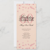 60e verjaardag Programma Roos Gold Glitter Menu Bl (Voorkant)