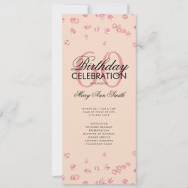 60e verjaardag Programma Roos Gold Glitter Menu Bl