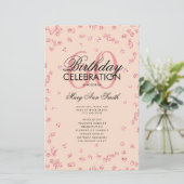 60e verjaardag Programma Roos Gold Glitter Menu Bl (Staand voorkant)