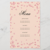 60e verjaardag Programma Roos Gold Glitter Menu Bl (Achterkant)