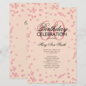 60e verjaardag Programma Roos Gold Glitter Menu Bl (Voorkant / Achterkant)