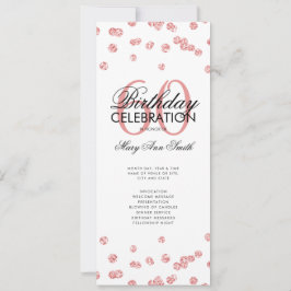 60e verjaardag Programma Roos Gold Glitter met Men