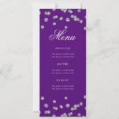 60e verjaardag Programma Silver Glitter Menu Paars (Achterkant)