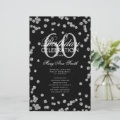 60e verjaardag Programma Silver Glitter met Menu (Staand voorkant)