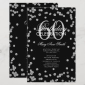 60e verjaardag Programma Silver Glitter met Menu (Voorkant / Achterkant)