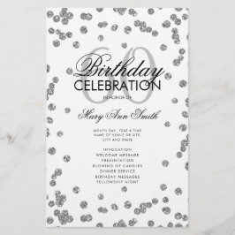 60e verjaardag Programma Silver Glitter met Menu