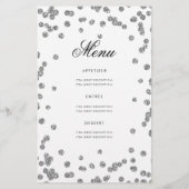 60e verjaardag Programma Silver Glitter met Menu (Achterkant)