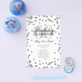 60e verjaardag Programma Silver Glitter met Menu (Enkel)