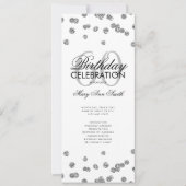 60e verjaardag Programma Silver Glitter met Menu (Voorkant)