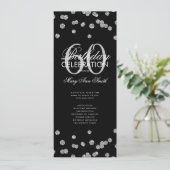 60e verjaardag Programma Silver Glitter met Menu (Staand voorkant)