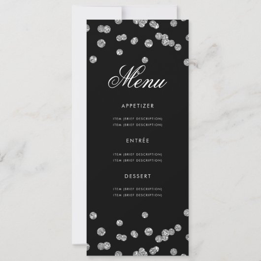 60e verjaardag Programma Silver Glitter met Menu (Achterkant)