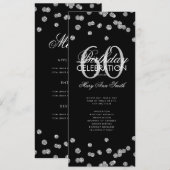 60e verjaardag Programma Silver Glitter met Menu (Voorkant / Achterkant)