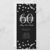 60e verjaardag Programma Silver Glitter met Menu (Voorkant)