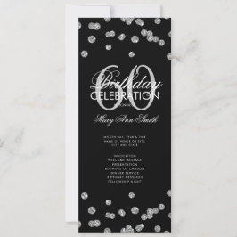 60e verjaardag Programma Silver Glitter met Menu