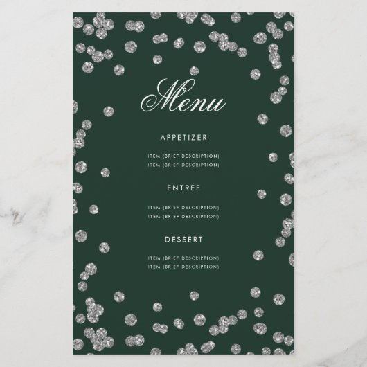 60e verjaardag Programma Silver Glitter met Menu G (Achterkant)