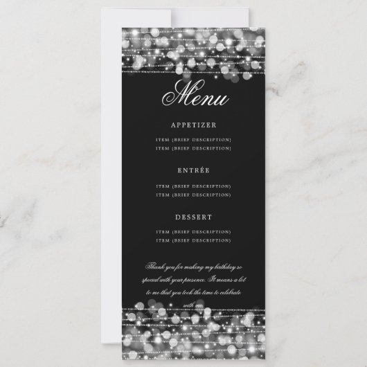 60e verjaardag programma Zilver Menu + Dank u (Achterkant)