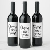 60e verjaardag - Proost 60 jaar Wijn Etiket (Flessen)