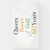 60e verjaardag Proost Beers Golf Party Spandoek (Verticaal)
