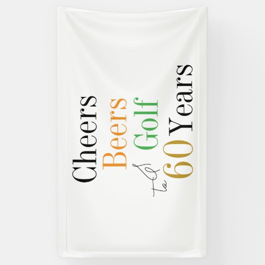60e verjaardag Proost Beers Golf Party Spandoek (Verticaal)