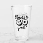 60e verjaardag Proost op 60 jaar Bier / Drink Glas (Achterkant)