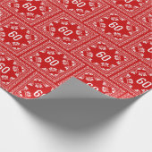 60e verjaardag Red Bandana Cadeaupapier (Hoek)