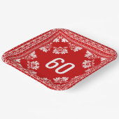 60e verjaardag Red Bandana Papieren Bordje (Gebogen)