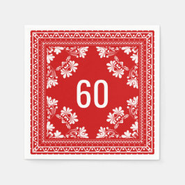 60e verjaardag Red Bandana Servet