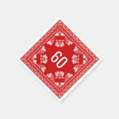 60e verjaardag Red Bandana Servet (Hoek)