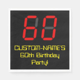 60e verjaardag: Red Digital Clock Style "60" + naa Servet