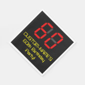 60e verjaardag: Red Digital Clock Style "60" + naa Servet (Hoek)