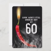 60e verjaardag Red Hot Pepper Candle Kaart (Voorkant)