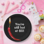 60e verjaardag Red Hot Pepper Papieren Bordje (Feest)