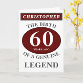 60e verjaardag Red Legine Legend voegt Jouw naam t Kaart (Gele Bloem)