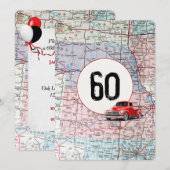 60e verjaardag Red Retro Truck Kaart (Voorkant / Achterkant)