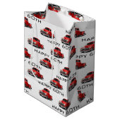 60e verjaardag Retro Red Truck Medium Gift Bag Medium Cadeauzakje (Voorkant Gekanteld)