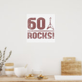 60e verjaardag Rocks Poster (Keuken)