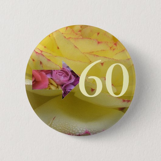 60e verjaardag ronde button 5,7 cm (Voorkant)