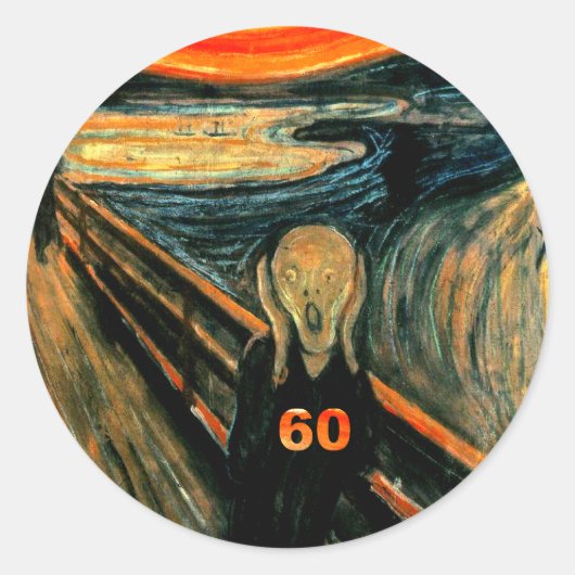 60e verjaardag ronde sticker (Voorkant)