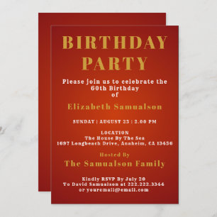 60e verjaardag Rood-vaderdag-partij Kaart