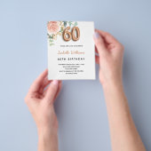 60e verjaardag roos eucalyptus begrotingsuitnodigi flyer (Hand)