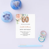 60e verjaardag roos eucalyptus begrotingsuitnodigi flyer (Enkel)