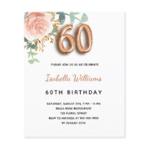 60e verjaardag roos eucalyptus begrotingsuitnodigi